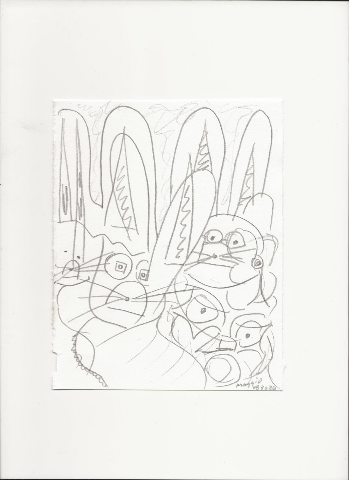 The Council of Curious Rabbits | Original Drawing